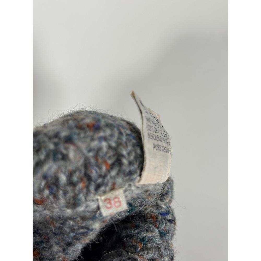 LL Bean Genuine Donegal Wool Turtleneck Sweater Grey Multi Ireland Vintage 38 - Picture 8 of 10